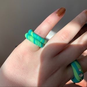 FREE ADD ON Handmade Marble Swirl Clay Pinky Ring